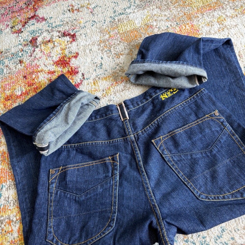 Vintage Y2K Reef Denim Mens Wide Leg Skater Jeans Dark Wash "Selvage" 32x32